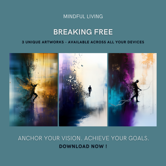 Breaking Free Bundle cover image showing three unique transformative artworks representing personal growth and empowerment.