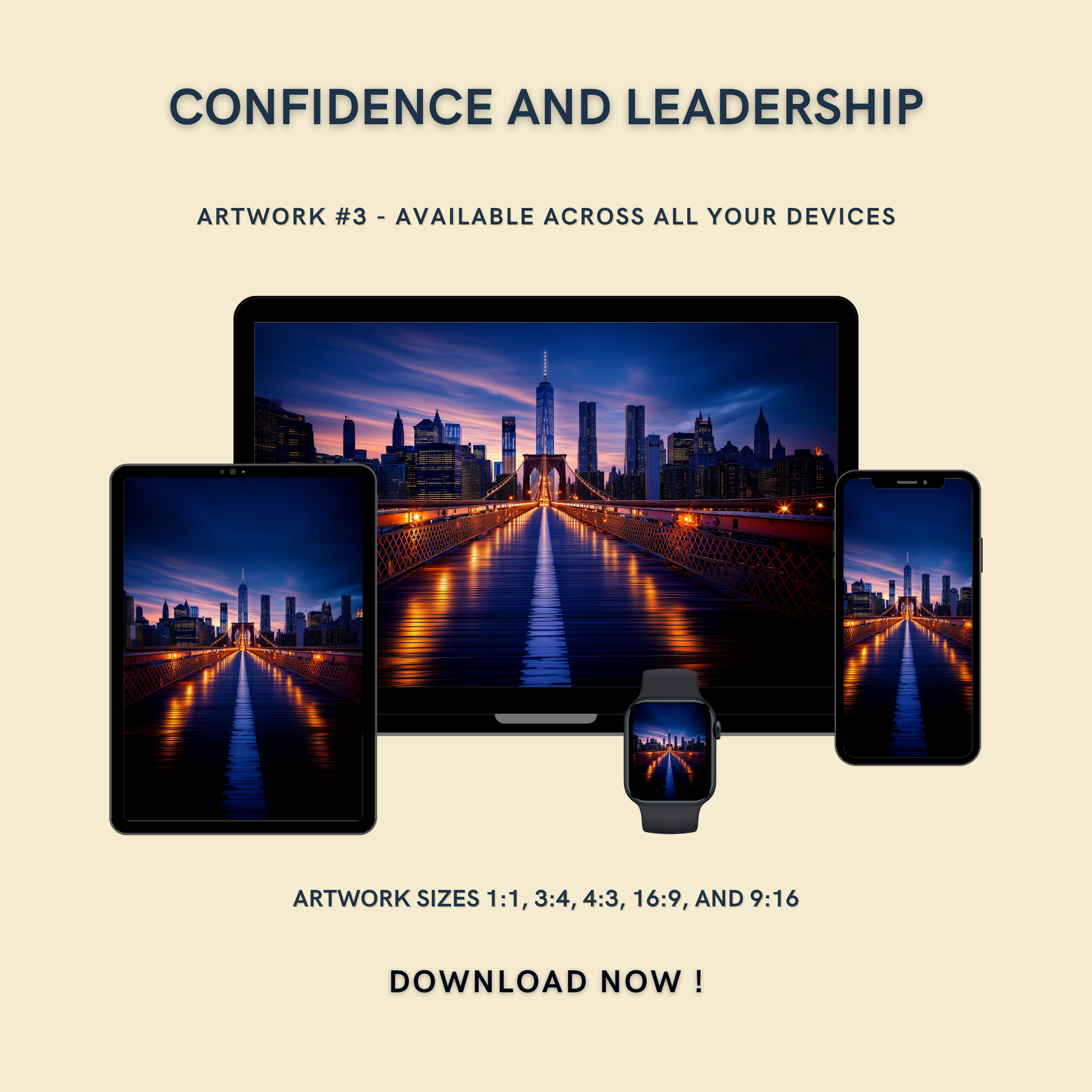 Confidence and Leadership Artwork #3 - inspiring cityscape digital art for career success, available for download on desktop, tablet, smartphone, and smartwatch.