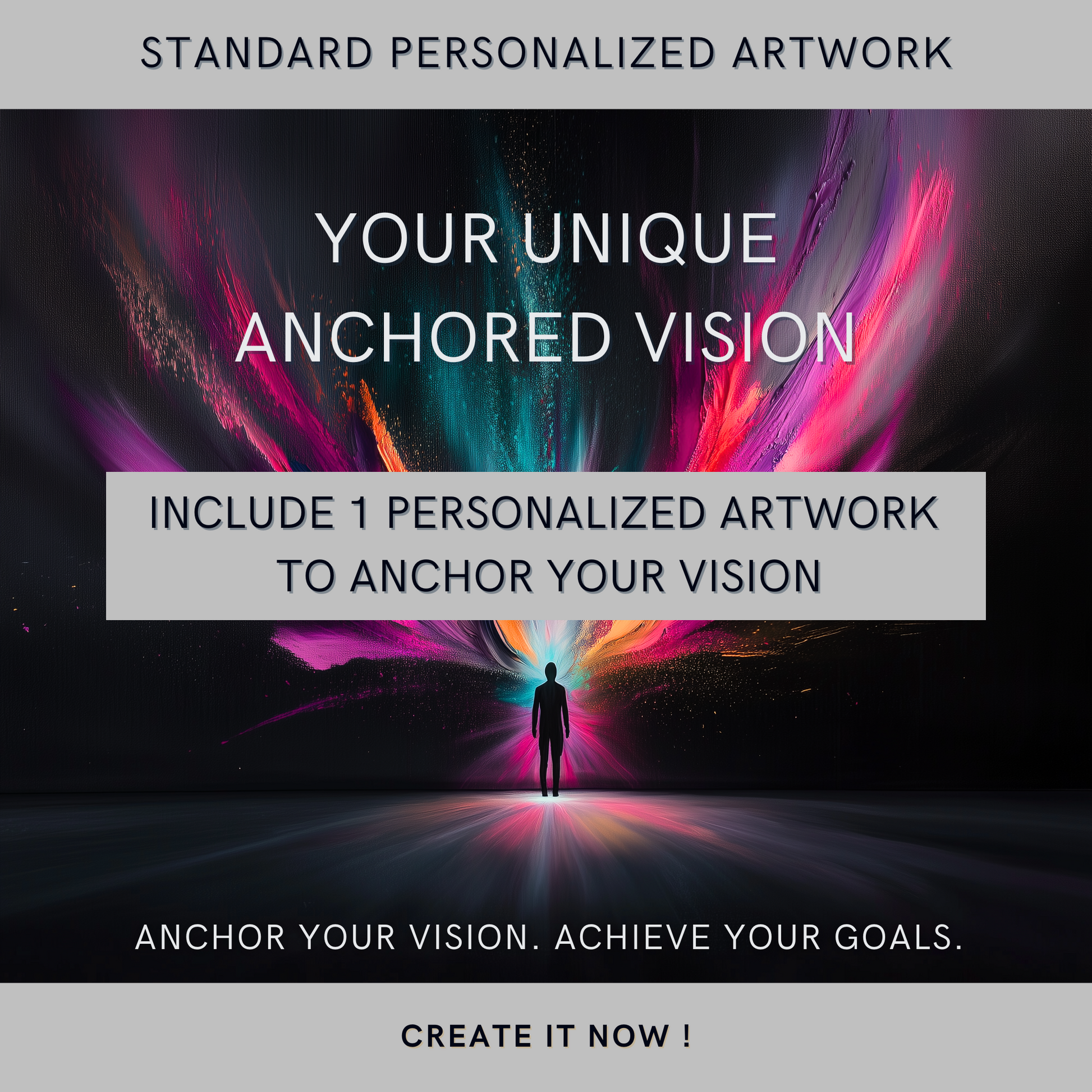 Standard Personalized cover image specifying the creation of 1 unique artwork to anchor one's vision.